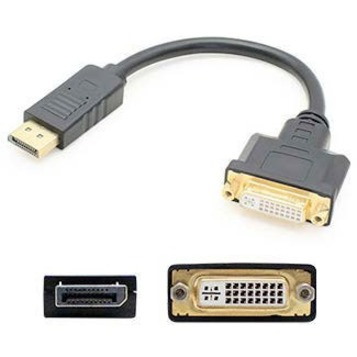 Lenovo 45J7915 Compatible DisplayPort 1.2 Male to DVI-I (29 pin) Female Black Adapter Which Requires DP++ For Resolution Up to 2560x1600 (WQXGA)