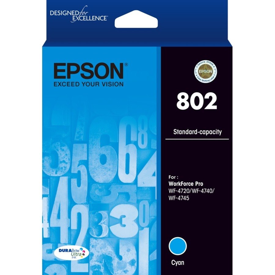 Buy Epson Durabrite Ultra 802 Original Standard Yield Inkjet Ink Cartridge Cyan 1 Pack Tx 1446