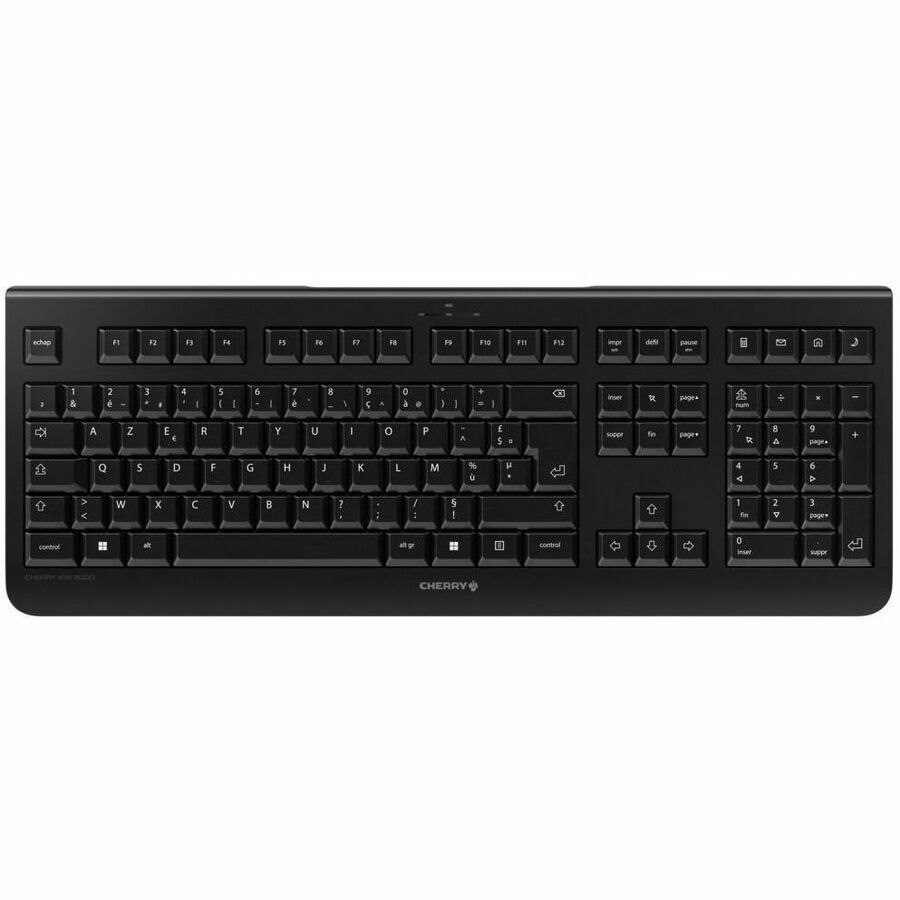 CHERRY KW 3000 Keyboard - Wireless Connectivity - USB 2.0 Type A Interface - French - AZERTY Layout - Black