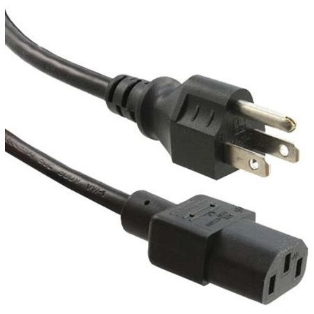 ENET 5-15P to C13 12ft Black External Power Cord / Cable NEMA 5-15P to IEC-320 C13 10A 18AWG 12'