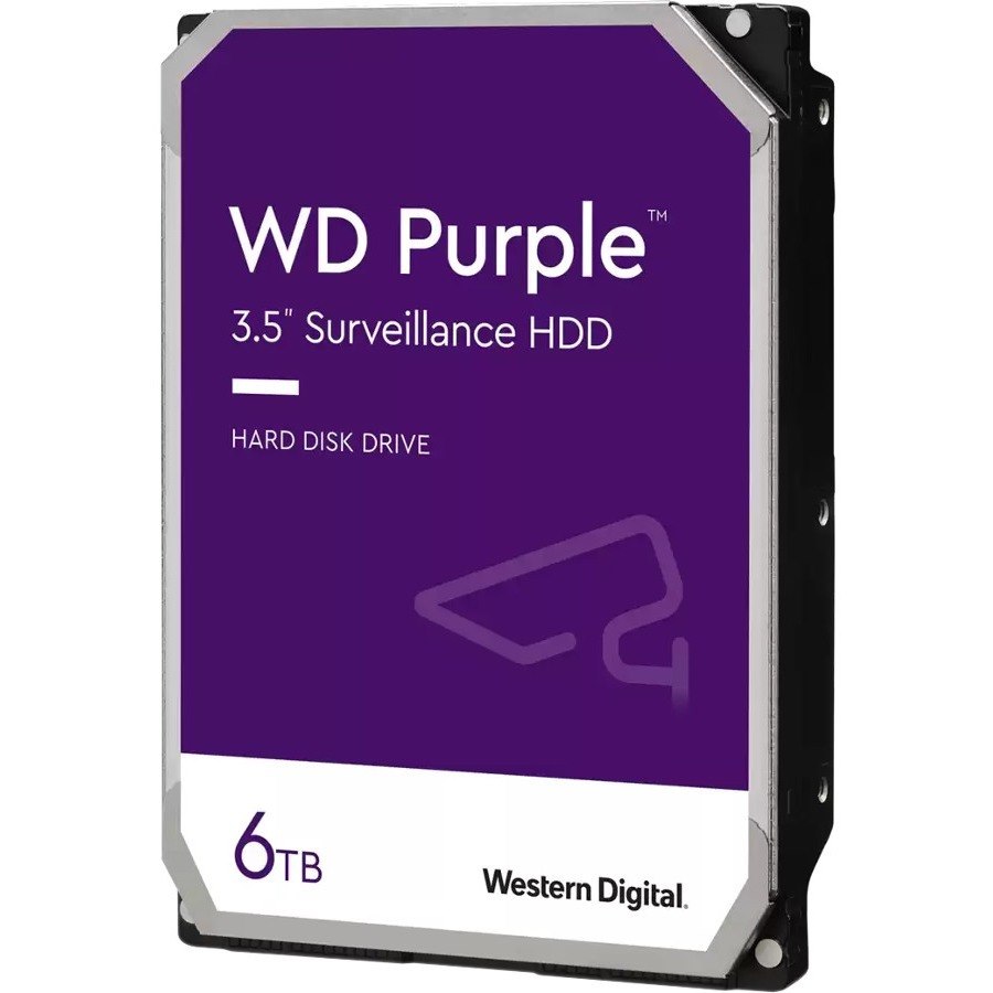 Western Digital Purple WD62PURZ 6 TB Hard Drive - 3.5" Internal - SATA (SATA/600) - Conventional Magnetic Recording (CMR) Method