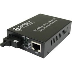 ENET 1x 10/100/1000Base-T RJ45 to 1x Simplex SC 1000BaseD 1550nmTx/1310nm Rx Single-mode Single-Strand SC 20km WDM Media Converter Stand-Alone - Power Supply Included; Chassis/Rack Mountable