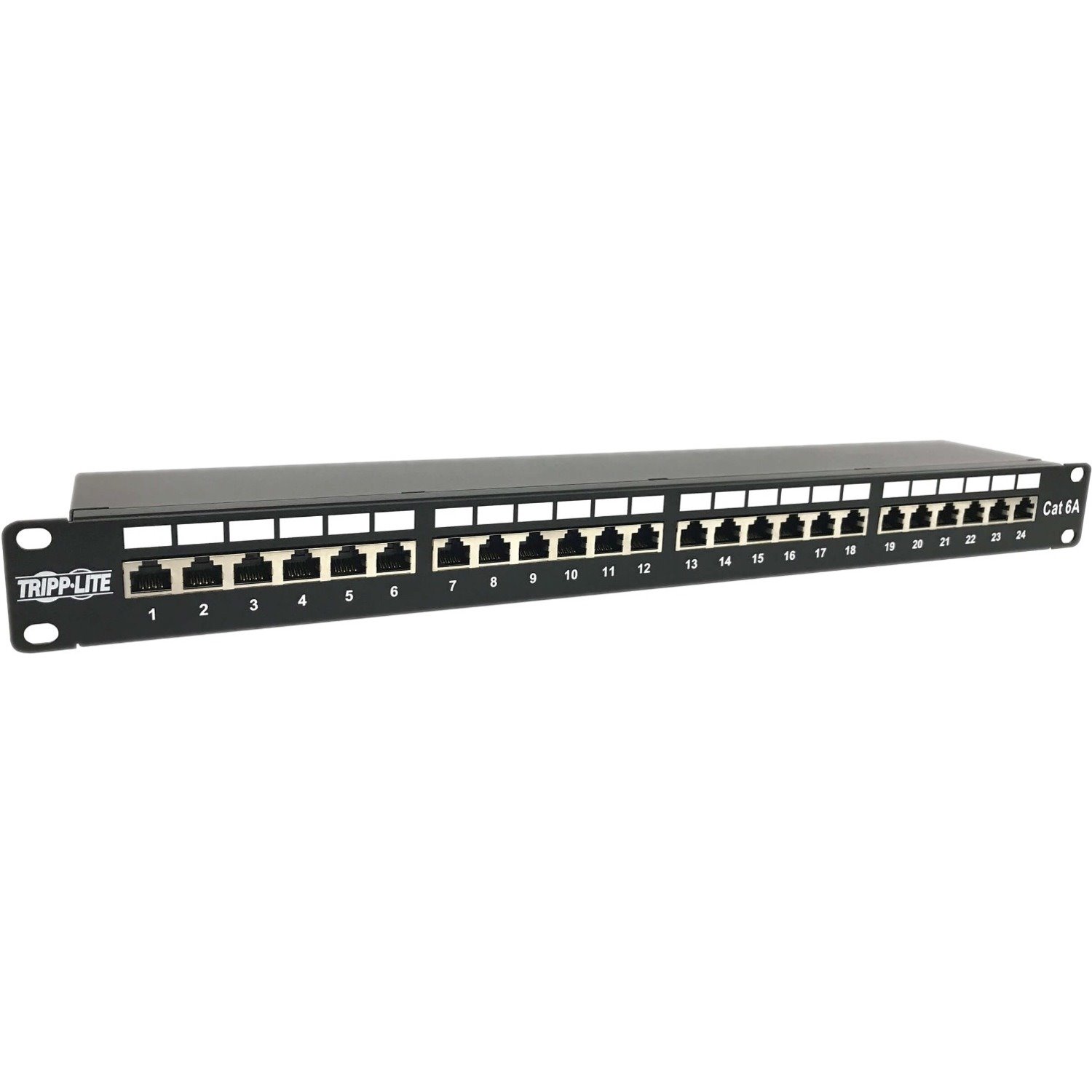 Eaton Tripp Lite Series 24-Port Cat6a Shielded Patch Panel - 10 Gbps, STP, 110 Punch Down, RJ45, 1U, TAA