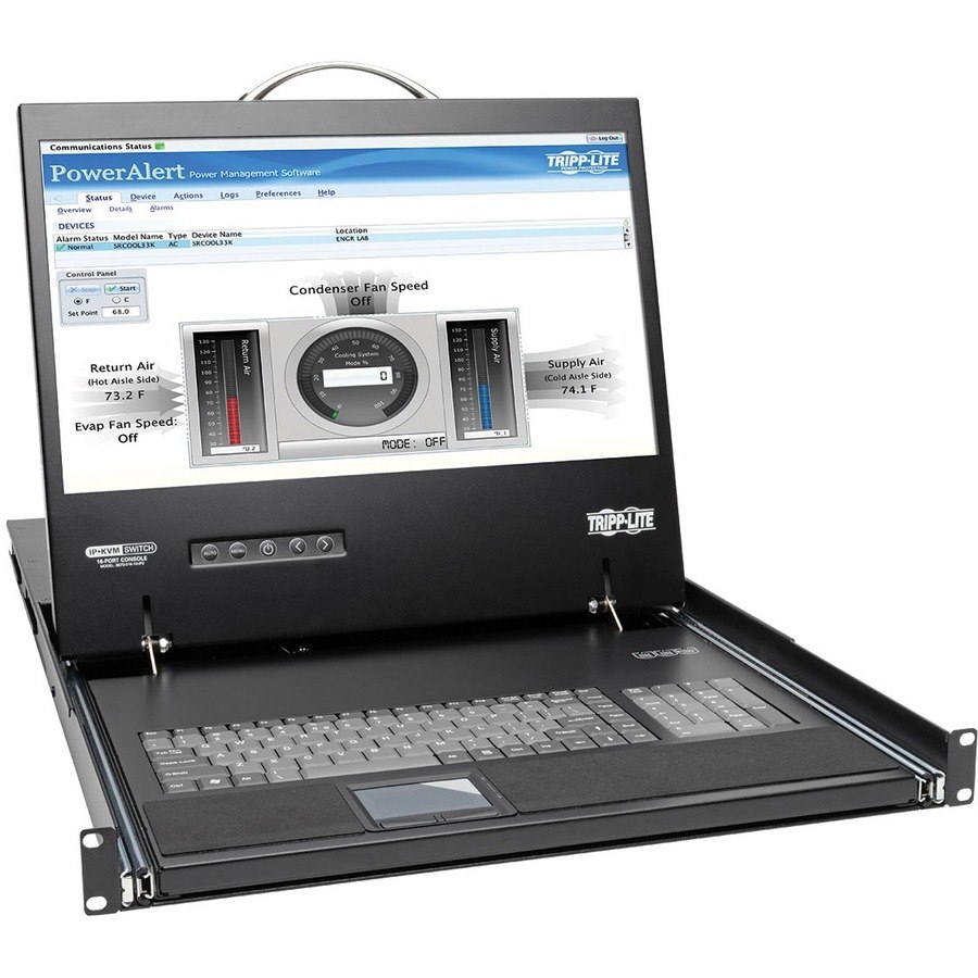 Tripp Lite by Eaton NetCommander 16-Port Cat5 KVM over IP Switch - 19 in. LCD, 2 Remote + 1 Local User, 1U Rack-Mount, TAA