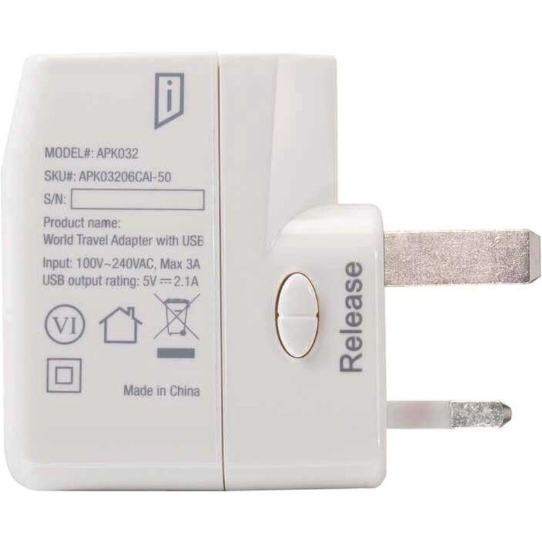 iStore World Travel Adapter with Dual USB Charging Ports