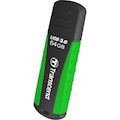 Transcend JetFlash 810 64 GB USB 3.0 Flash Drive - Black, Green