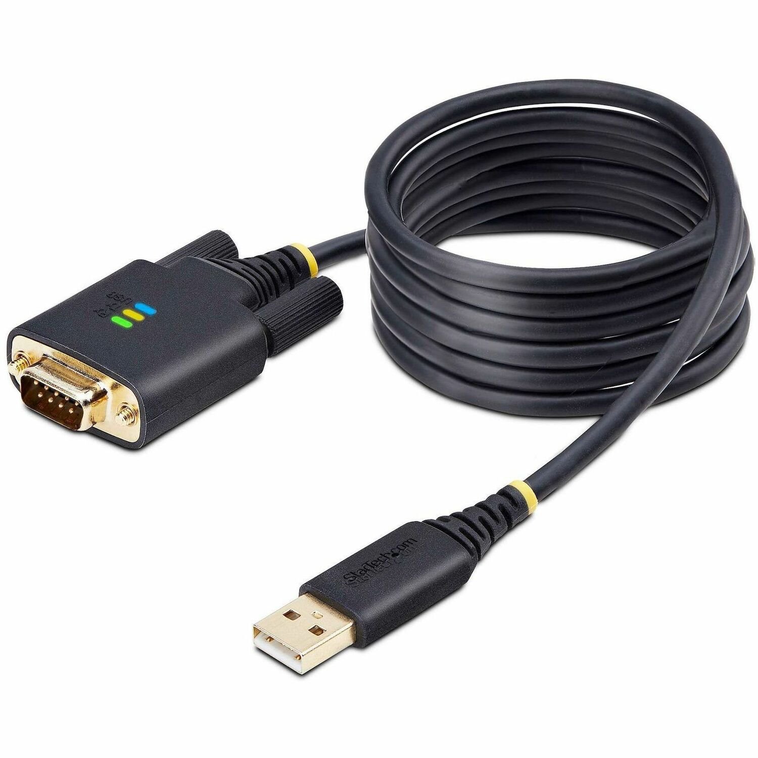 StarTech.com 6.6ft (2m) USB to Serial Adapter Cable, COM Retention, FTDI, DB9 RS232, Interchangeable DB9 Screws/Nuts, Windows/macOS/Linux