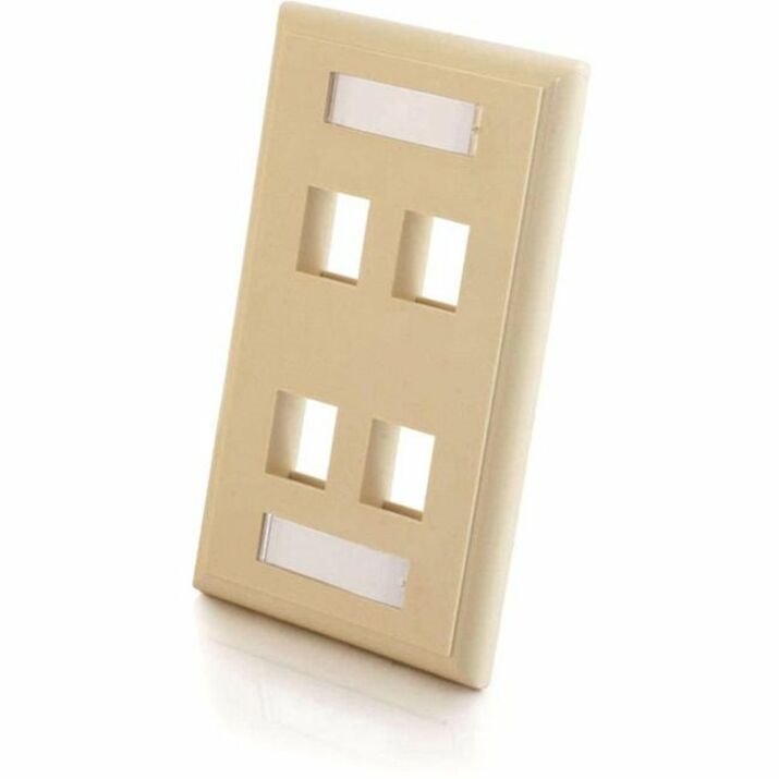 C2G 4-Port Single Gang Multimedia Keystone Wall Plate - Ivory