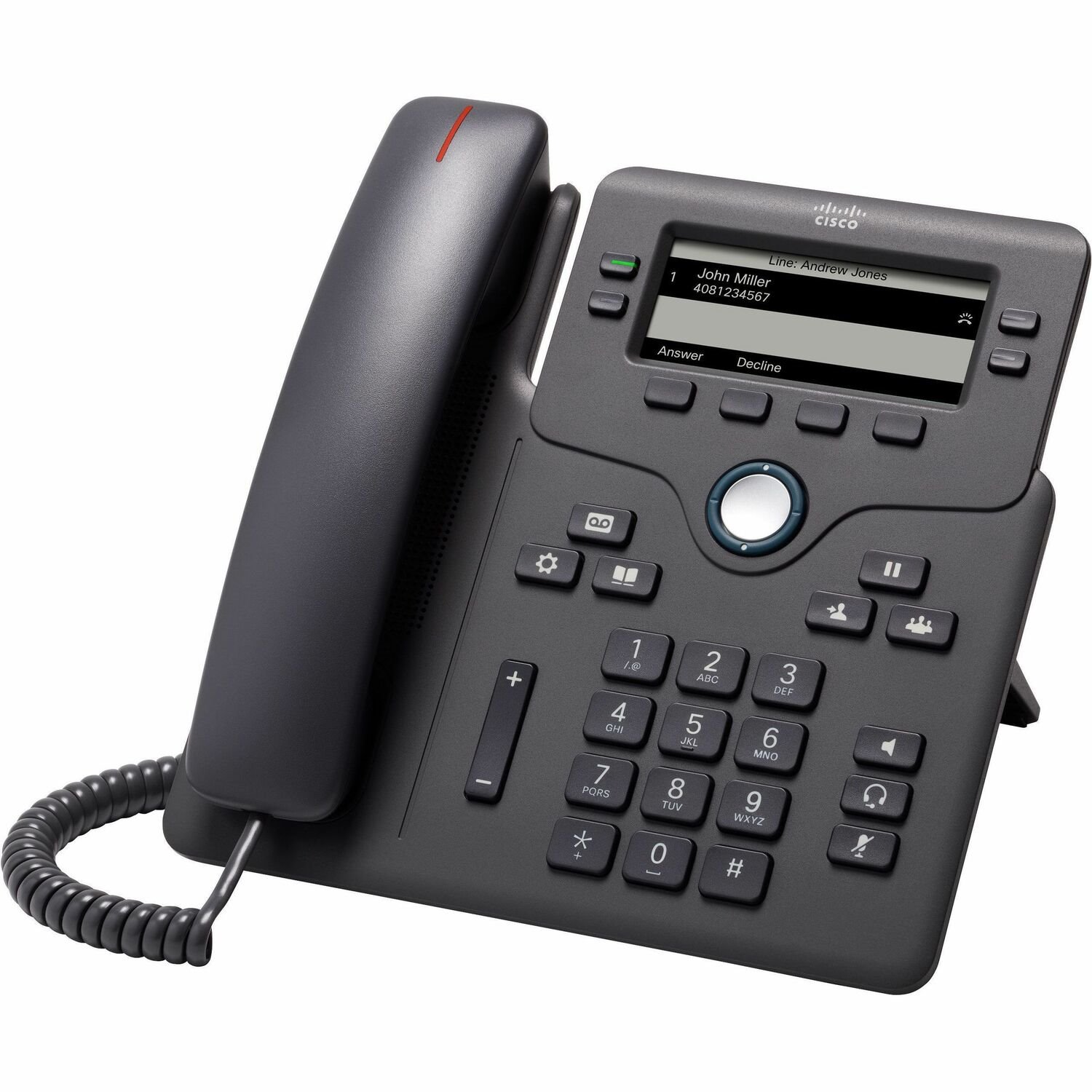 Cisco 6851 IP Phone - Refurbished - Corded - Corded - Charcoal