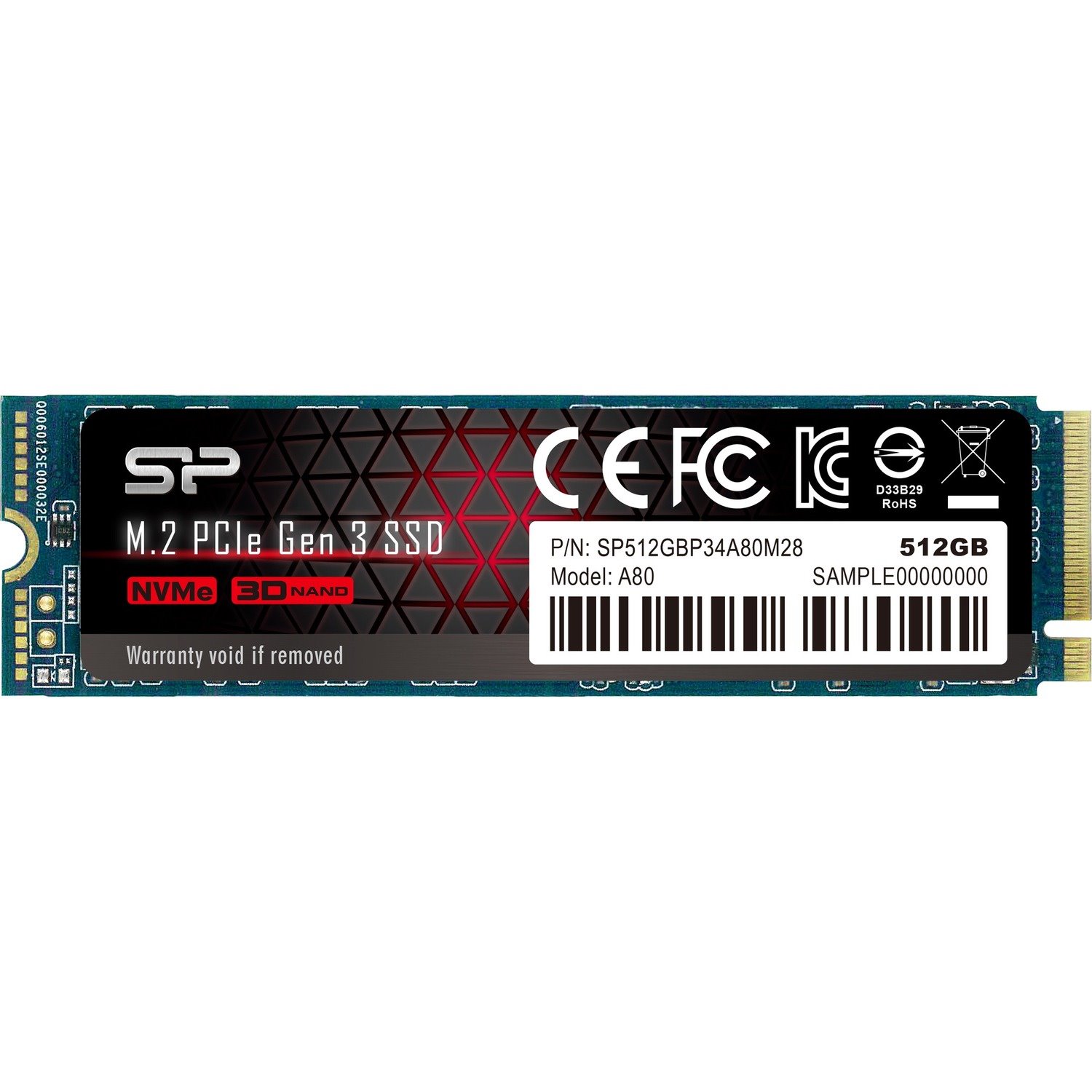 Silicon Power P34A80 512 GB Solid State Drive - M.2 2280 Internal - PCI Express (PCI Express 3.0 x4)