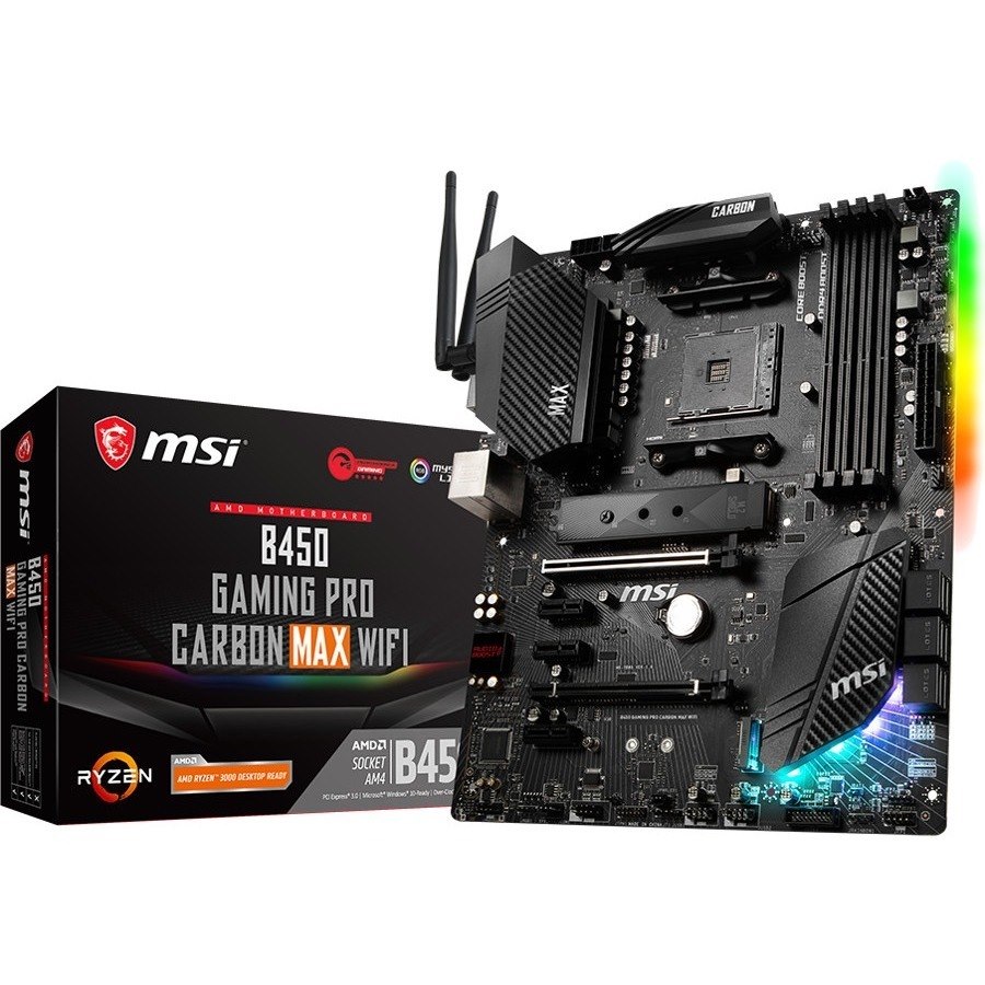 MSI B450 GAMING PRO CARBON MAX WIFI Desktop Motherboard - AMD B450 Chipset - Socket AM4 - ATX