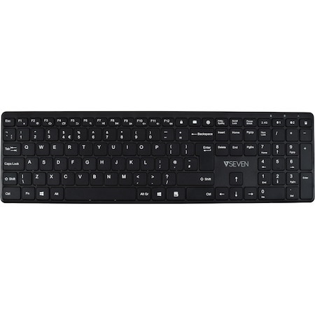 V7 KW550UKBT Keyboard - Wireless Connectivity - USB Interface - English (UK) - QWERTY Layout - Black
