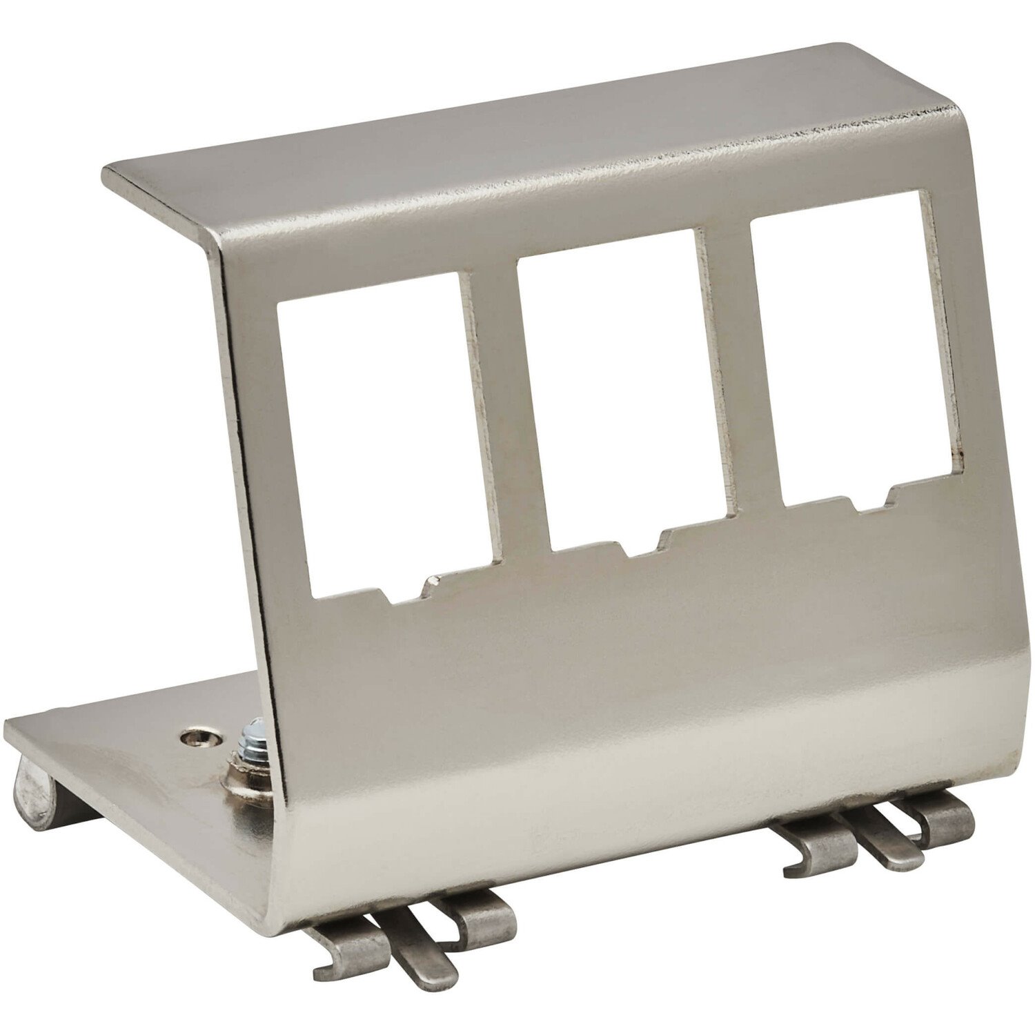 Eaton Tripp Lite Series 3-Port Metal DIN-Rail Mounting Module for Snap-In Keystone Jacks and Couplers, Silver, TAA