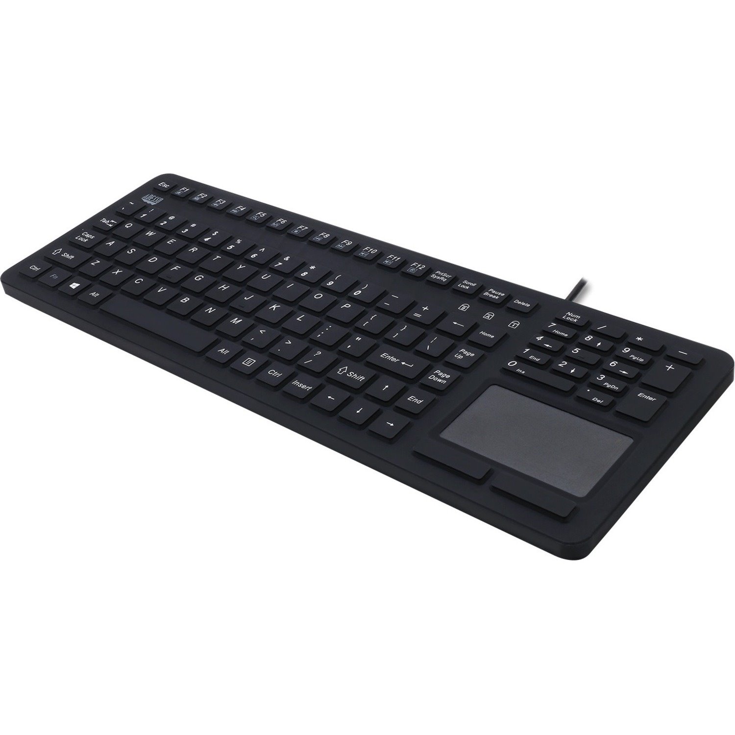 Adesso SlimTouch AKB-270UB Keyboard - Cable Connectivity - USB Interface - TouchPad - English (US) - Black