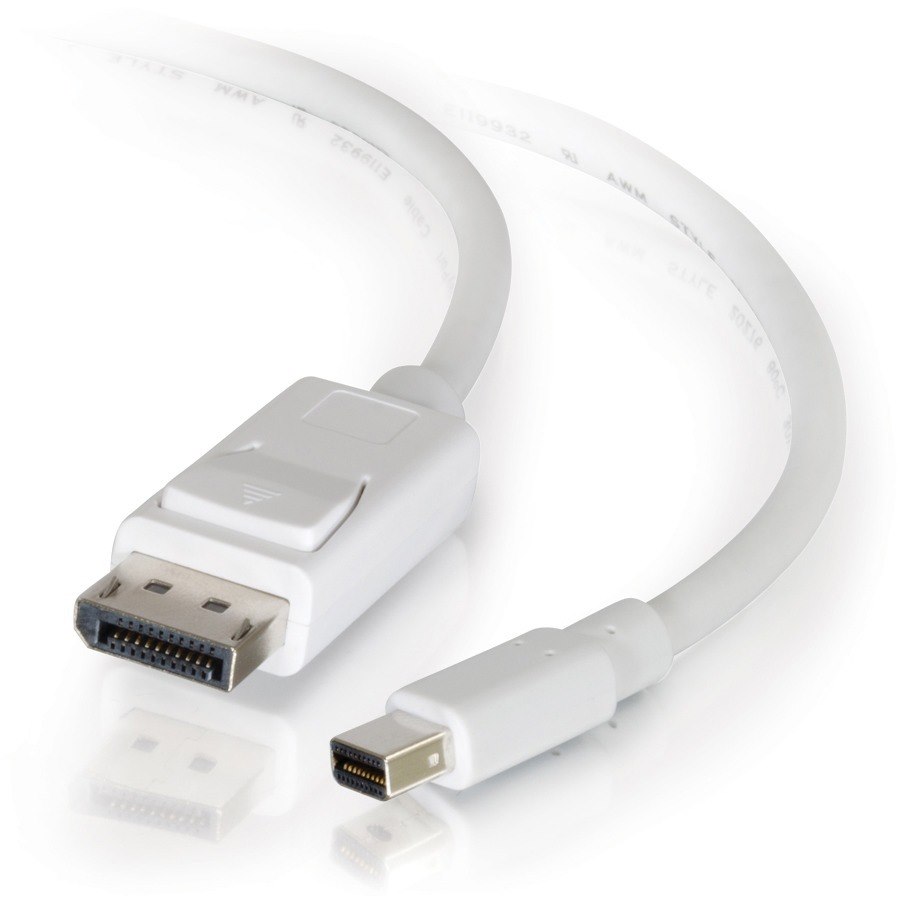 C2G 6ft 4K Mini DisplayPort to DisplayPort Cable - 4K 30Hz - White - M/M