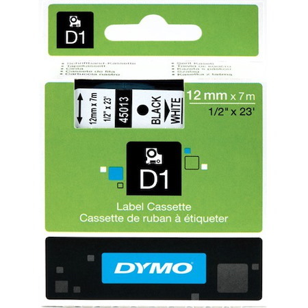 Dymo D1 BLK On WHT 12MMX7M Tape