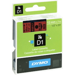 Dymo Tape D1 12MM X 7M Blackk On Red