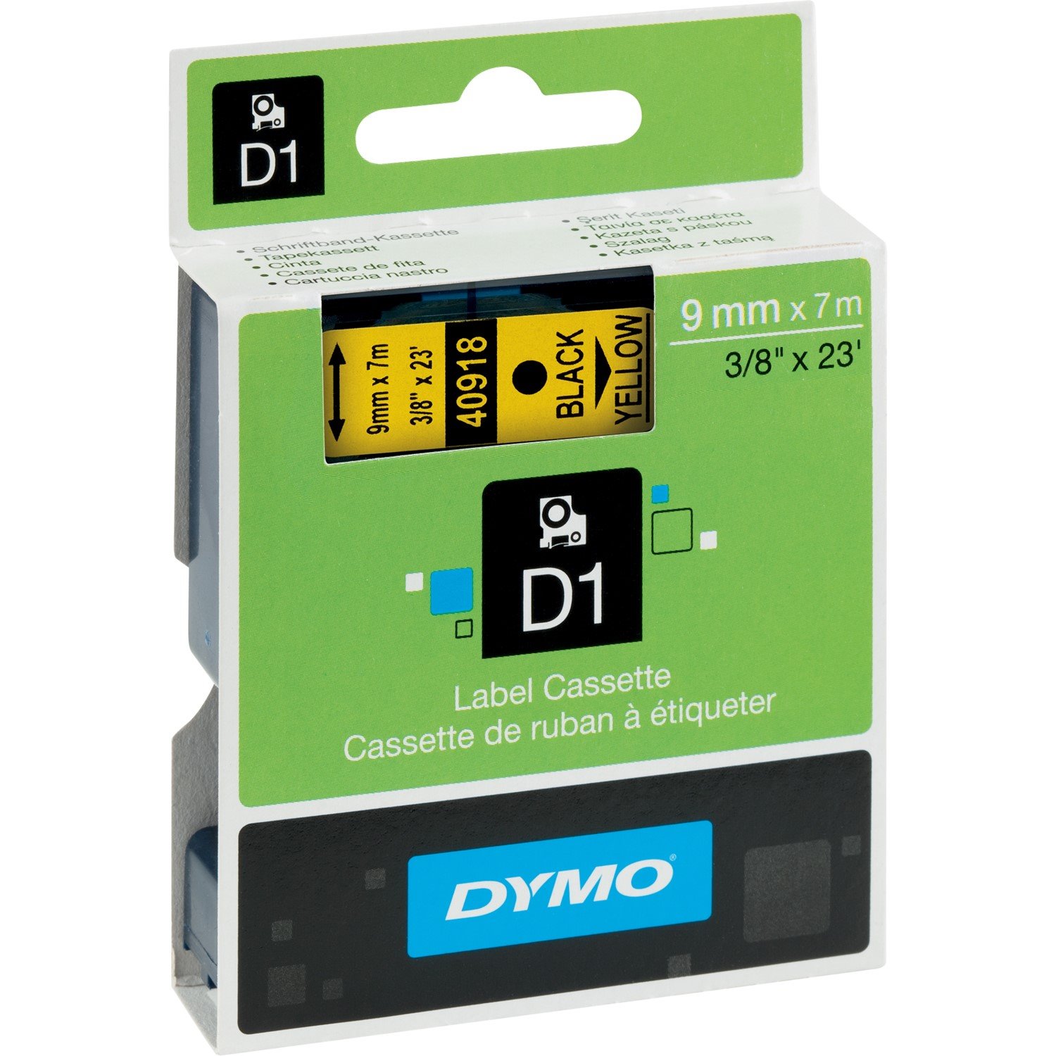 Dymo Tape D1 9MM X 7M Black On Yellow