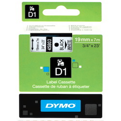 Dymo D1 BLK On WHT 19MMX7M Tape