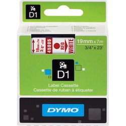 Dymo D1 Red On WHT 19MMX7M Tape