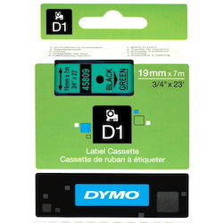 Dymo D1 BLK On GRN 19MMX7M Tape