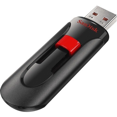 SanDisk Cruzer Glide 3.0 Usb Flash Drive, CZ600 32GB, Usb3.0, Black With Red Slider, Retractable Design, 5Y