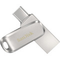SanDisk Ultra Dual Drive Luxe 64 GB USB Type C, USB Type A Flash Drive - Stainless Steel