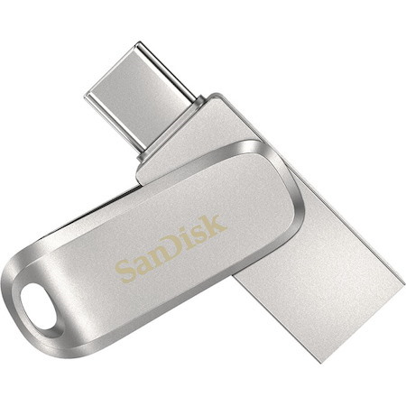 SanDisk 64GB Ultra Dual Drive Luxe Usb-C & Usb-A Flash Drive Memory Stick 150MB/s Usb3.1 Type-C Swivel For Android Smartphones Tablets Macs PCs