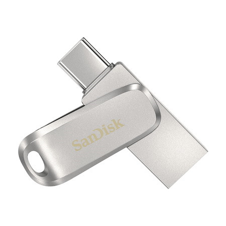 SanDisk Ultra Dual Drive Luxe 1 TB USB Type C, USB Type A Flash Drive - Stainless Steel