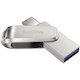 SanDisk Ultra Dual Drive Luxe 256 GB USB Type C, USB Type A Flash Drive - Stainless Steel