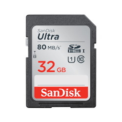 SanDisk Ultra SDHC, Sdunr 32GB, C10, Uhs-I, 90MB/s R, 4X6, 10Y - Moq:5