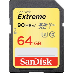 SanDisk Extreme SDXC, SDXV6 64GB, V30, U3, C10, Uhs-I, 150MB/s R, 60MB/s W, 4X6, Lifetime Limited