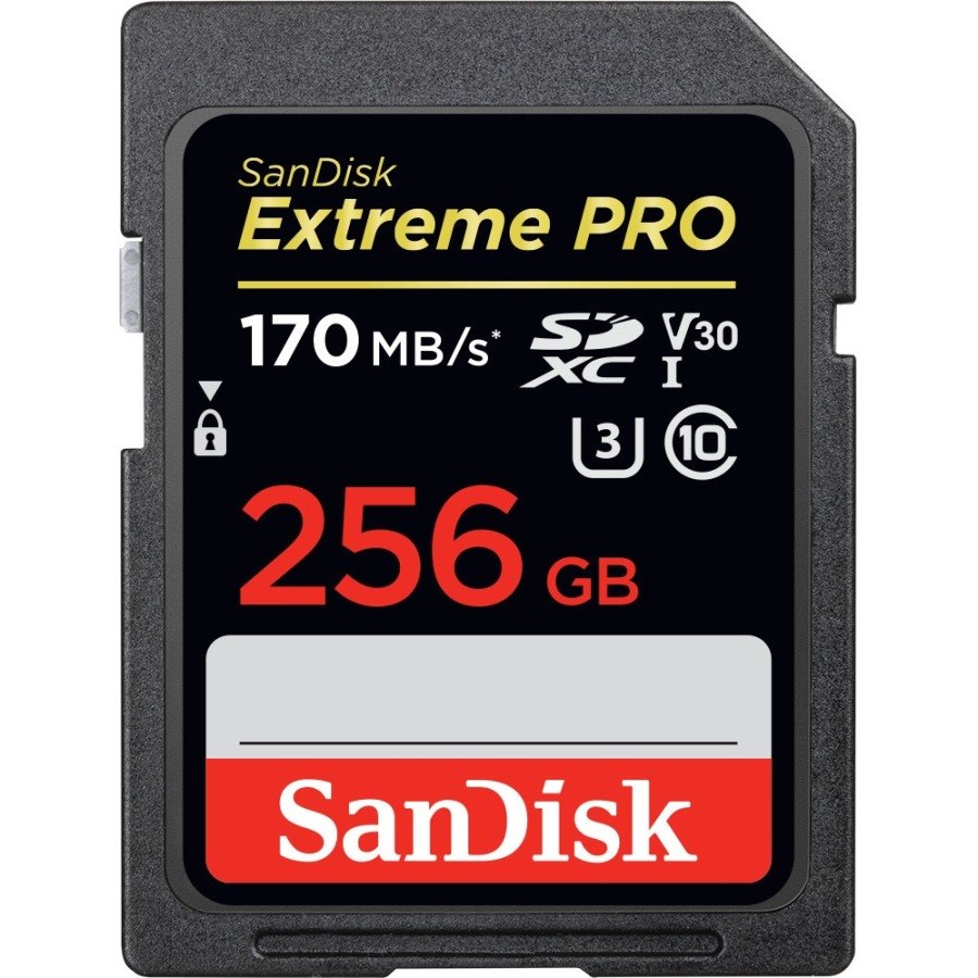 SanDisk 256GB Extreme Pro Memory Card 170MB/s Full HD & 4K Uhd Class 30 Speed Shock Proof Temperature Proof Water Proof X-Ray Proof Digital Camera Lif