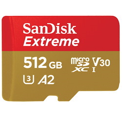 SanDisk Extreme 512 GB Class 10/UHS-I (U3) microSDXC