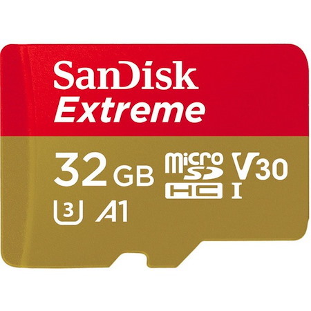 SanDisk Extreme 32GB microSD SDHC V30 U3 C10 A1 Uhs-1 100MB/s R 60MB/s W 4X6 SD Adaptor Android Smartphone Action Camera Drones >16GB