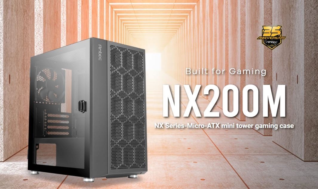 Antec NX200M M-Atx, Itx Case, Large Mesh Front For Excellent Cooling, Side Window, 1X 12CM Fan Included, Radiator 240MM. Gpu 275MM