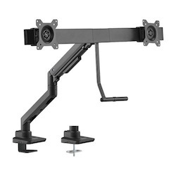 Brateck Fabulous Desk-Mounted Gas Spring Monitor Arm For Dual Monitors Fit Most 17'-32' Monitor Up To 9KG Per Screen Vesa 100x100,75x75(Black)
