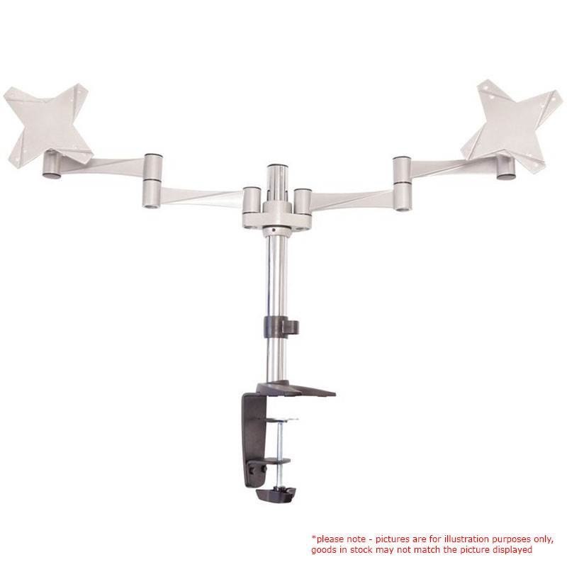 Astrotek Dual Monitor Arm Desk Mount Stand 43CM For 2 LCD Displays 21.5' 22' 23.6' 24' 27' 8KG 30° Tilt 180° Swivel 360° Rotate Vesa 75X75 100X100