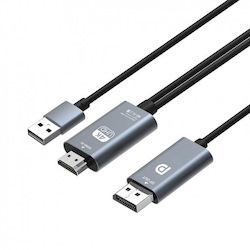 Simplecom TH201 Hdmi To DisplayPort Active Converter Cable 4K@60hz Usb Powered 2M