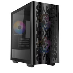 DeepCool Matrexx 40 FS Micro-ATX Case, 3xTri-Color Led Fans, Tempered Glass Panel, Mesh Top And Front Panel, Better Airflow For Cooling Support