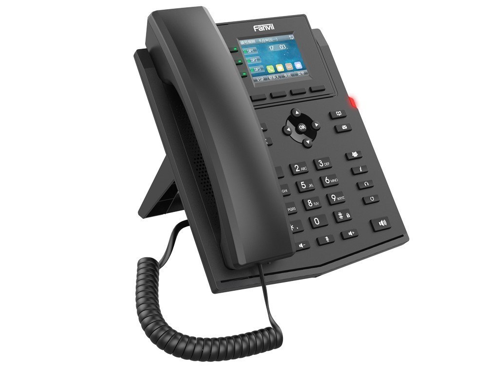 Fanvil X303-2 Wire Ip Phone, 2.4-Inch Color, RJ11 Interface And Supports 2-Wire Power, HD Voice, 6-Party Conferencing, 4 Sip Accounts