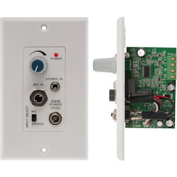 Pro2 Stereo Audio Amp - Wall Plate For In Ceiling Passive Speaker D-Class Amp 15W RMS 0.06 THD