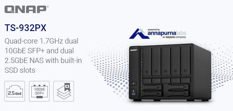 Qnap TS-932PX-4G No Rail 9-Bay Al324 Quad Core 1.7 GHZ 4GB Ram