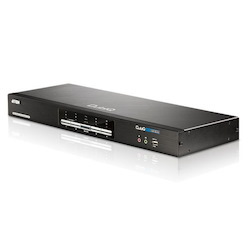 Aten 4 Port Usb Dual-View Dvi KVMP Switch With Audio And Usb 2.0 Hub - Cables Included [Cs1644a]
