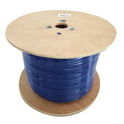 8Ware Cat6A Underground/External Shield Cable Roll 350M Blue Bare Copper Twisted Core PVC Jacket