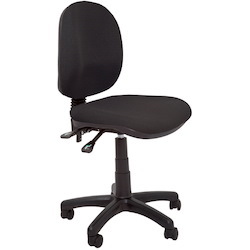 Chair - "Budget Medium Back Operator Chair 3 Lever Fully Ergonomic Mechanism - 100 KG Weight Rating Gas Lift - Seat Pan & Back Rest Tilt - Black 5 Star Base On Castors"