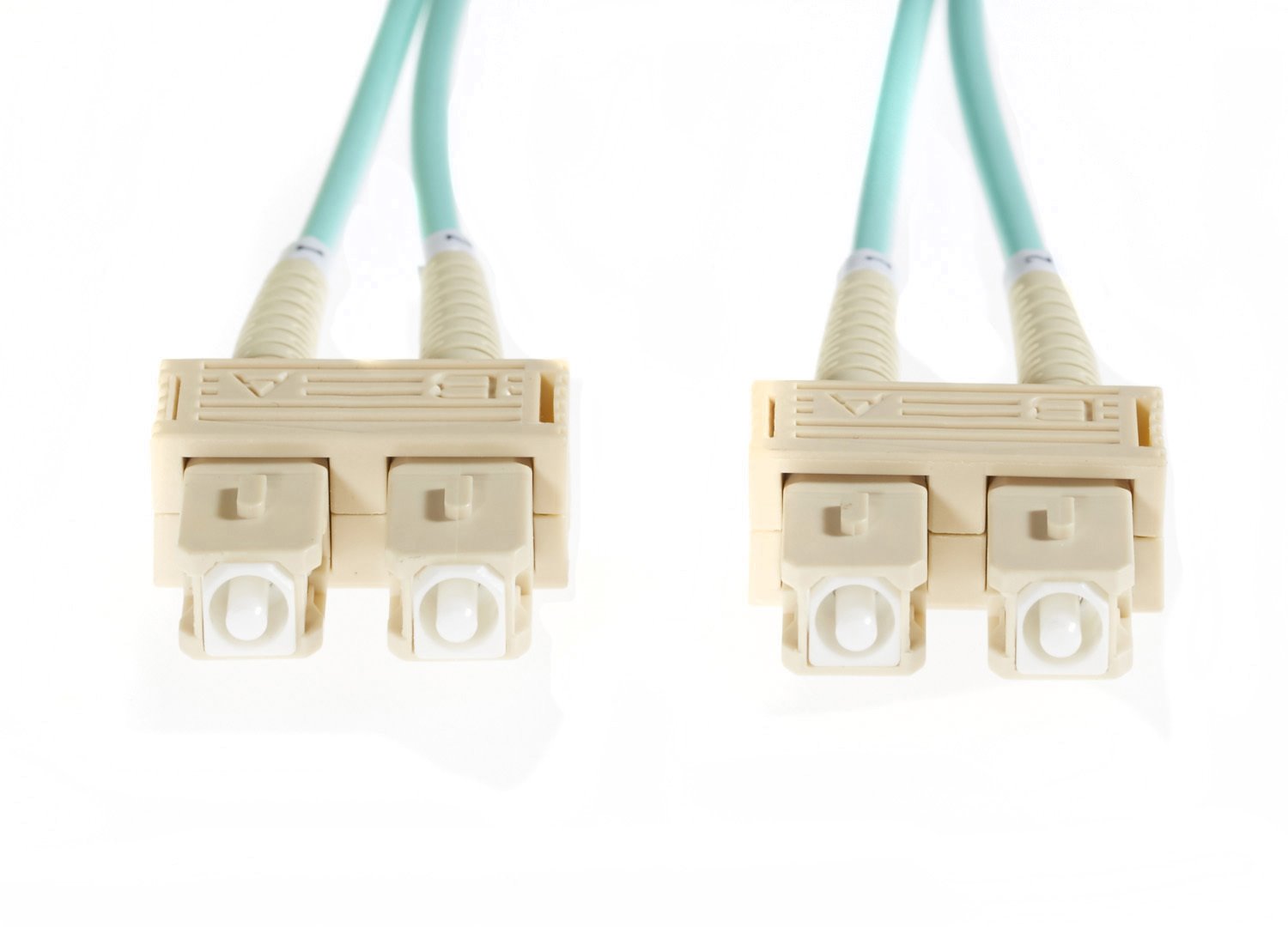 4Cabling 2M SC-SC Om4 Multimode Fibre Optic Cable: 3MM Oversleeving | Aqua