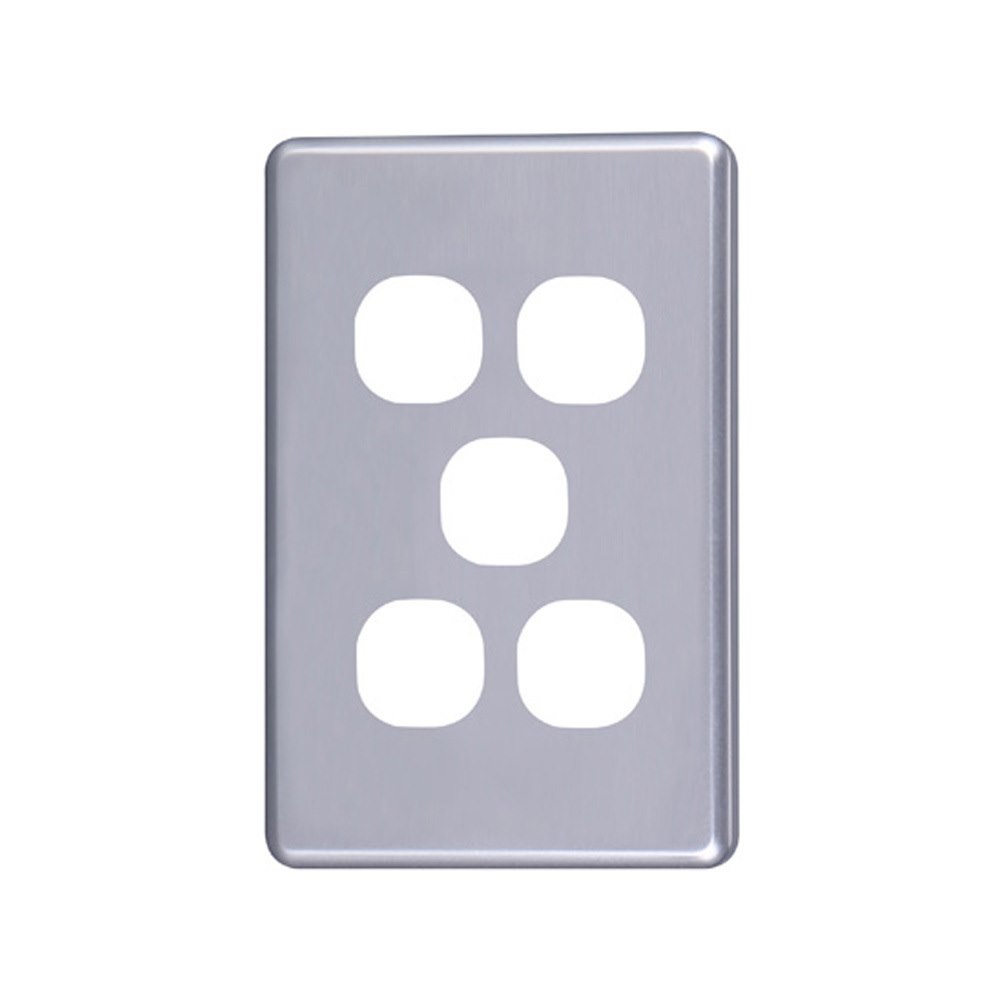 4Cabling 4C | Classic 5 Gang Switch Cover - Silver