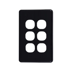 4Cabling 4C | Classic 6 Gang Switch Cover - Black