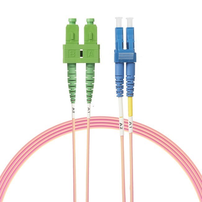 4Cabling 5M Lc-Sc/Apc Os1 / Os2 Singlemode Fibre Optic Duplex Cable. Salmon Pink